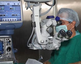 Advanced eye diagnostic equipment in a clinic