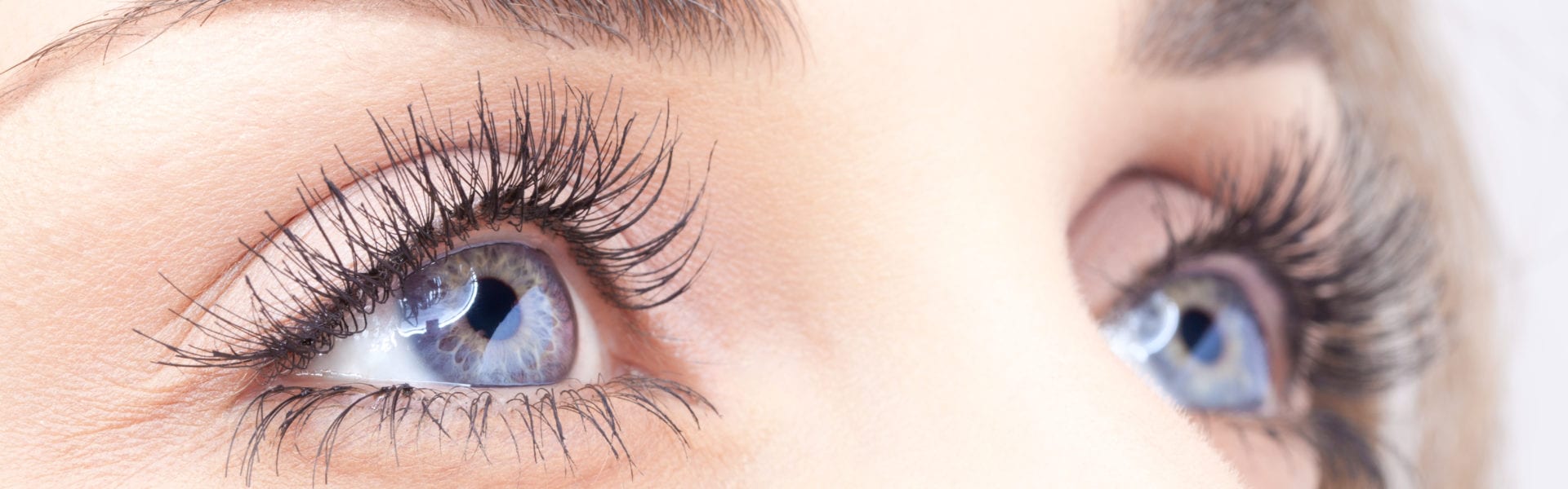 Close-up view of a medical professional conducting an eye examination